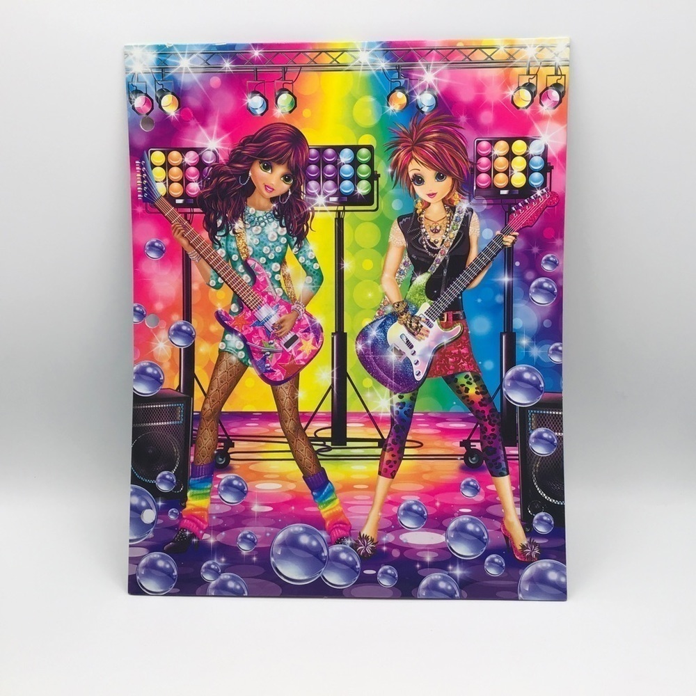 LISA Frank Folder Rainbow Rockers 2014 New Unused Two Pocket Multicolor 9”x12”